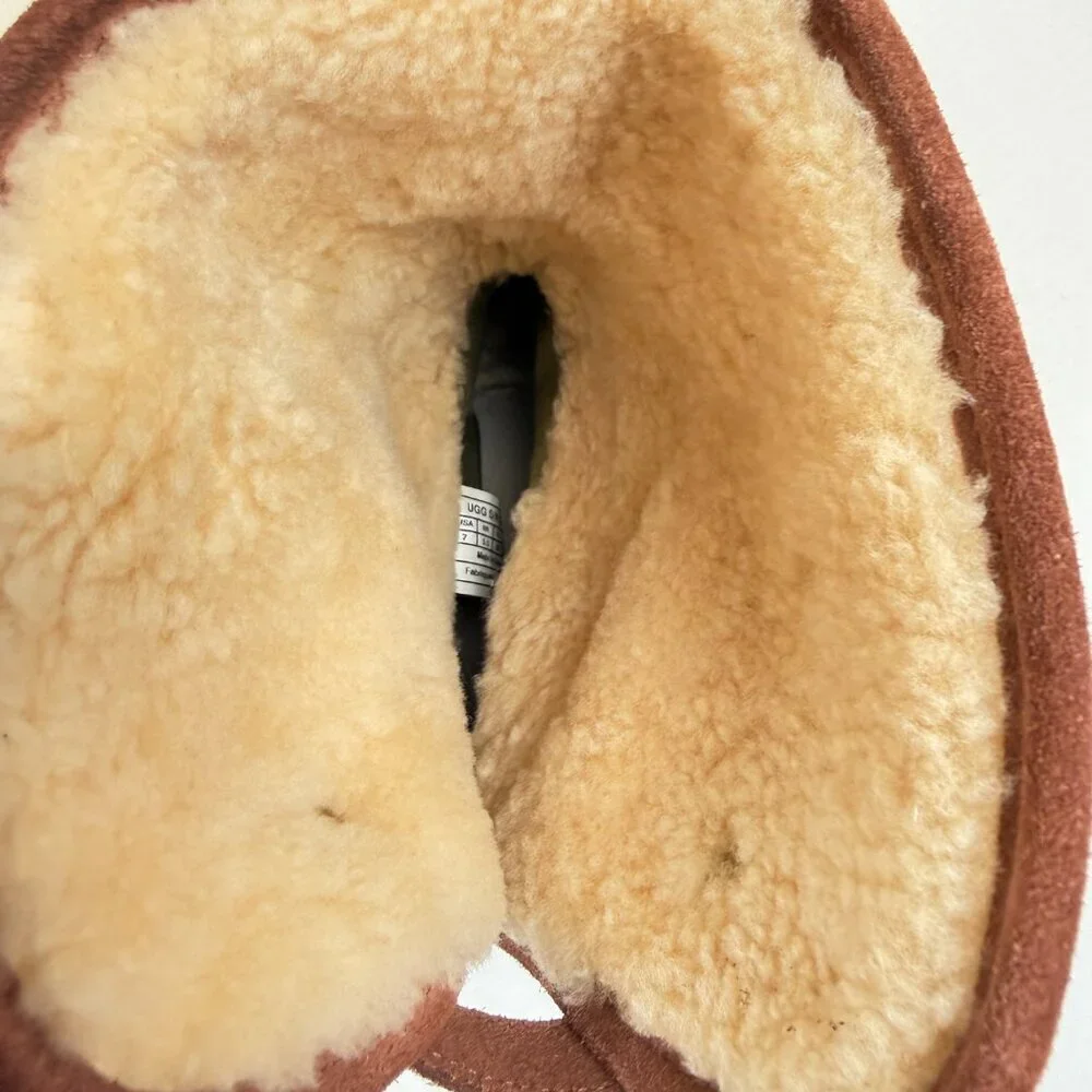 Like New UGG Lynnea Burnished Suede Foldable Shearling Boots S/N 3204